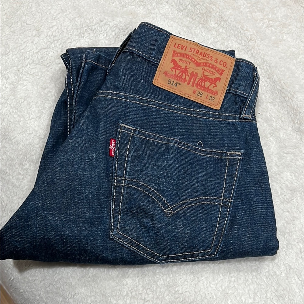 Levi's Blue Slim Straight Jeans with Iconic Red Tag